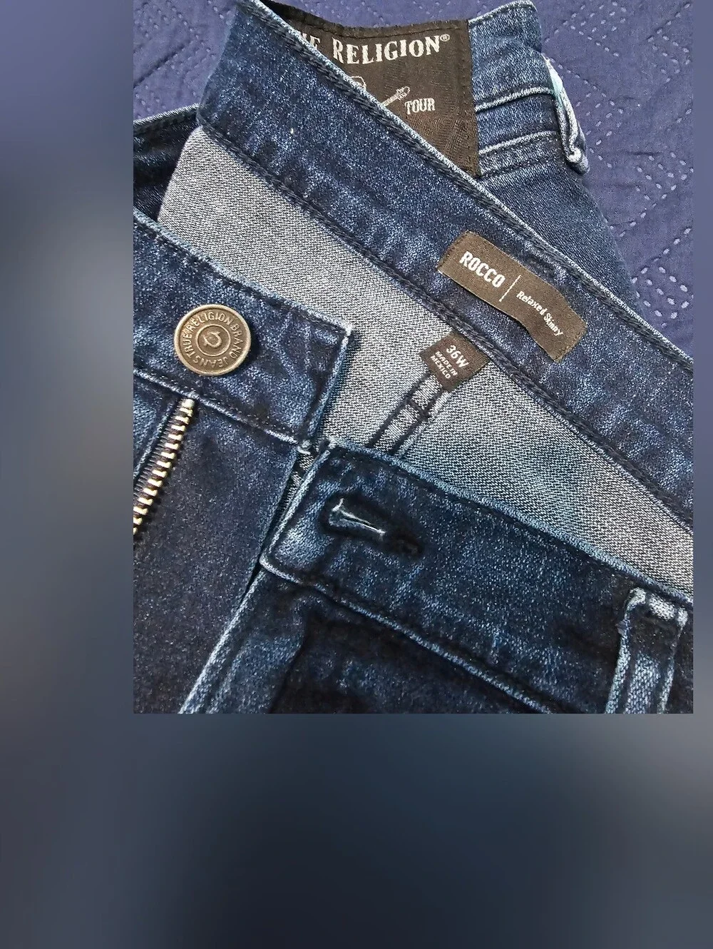 True Religion Men's Straight Jeans in Faded Blue